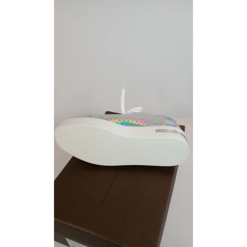 NEW/Box Linea Paolo Kendra-L Leather Sneaker Women's Silver Iridescent Size 9 M